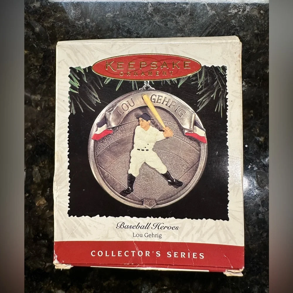 Vintage Hallmark Lou‎ Gehrig Baseball Heroes Collector's Series Ornament - 1995